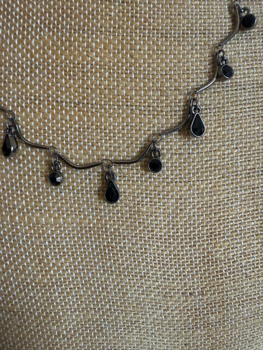 Vintage Givenchy Black Enamel Drop Necklace Signed 4G Logo Charm 90s/Y2K Silver - Picture 2 of 9